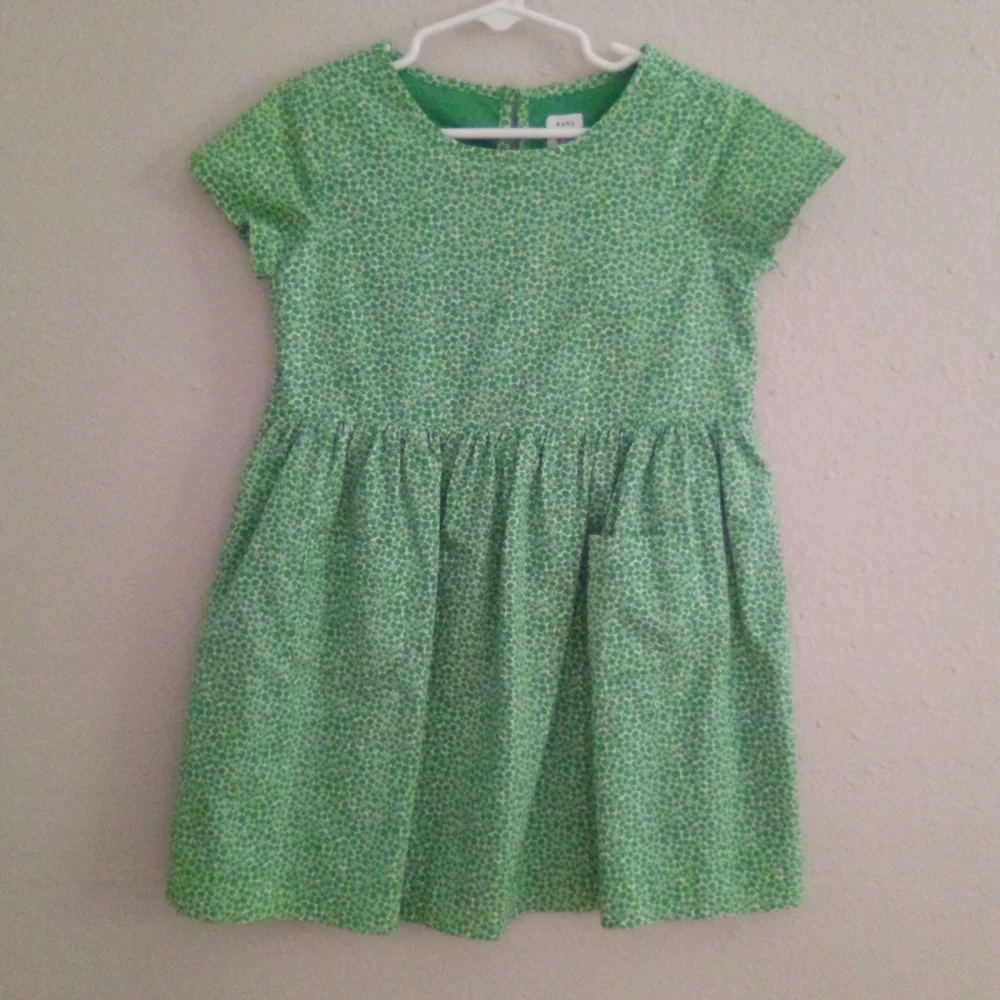 GAP Girls Green Floral Dress & Blue Striped Dress